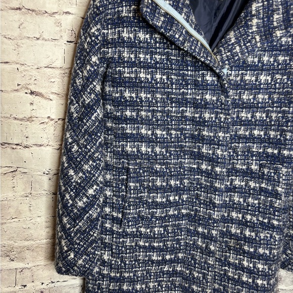 Size 4 JCREW city coat blue tweed style - Picture 5 of 10